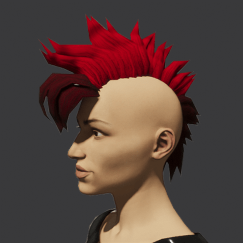 TKA V2 Punk crest hair
