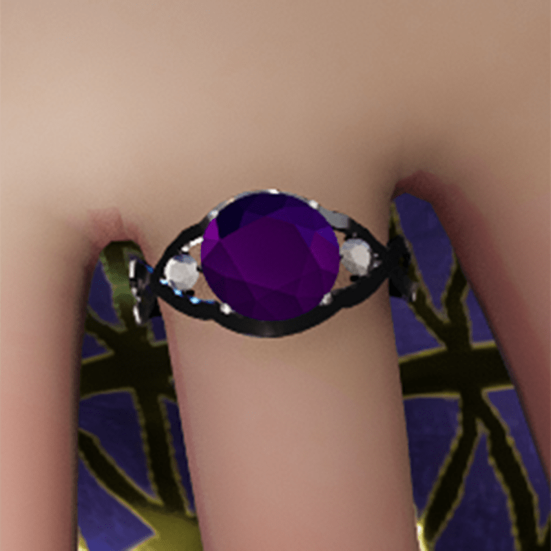 Silver amethyst and diamond ring