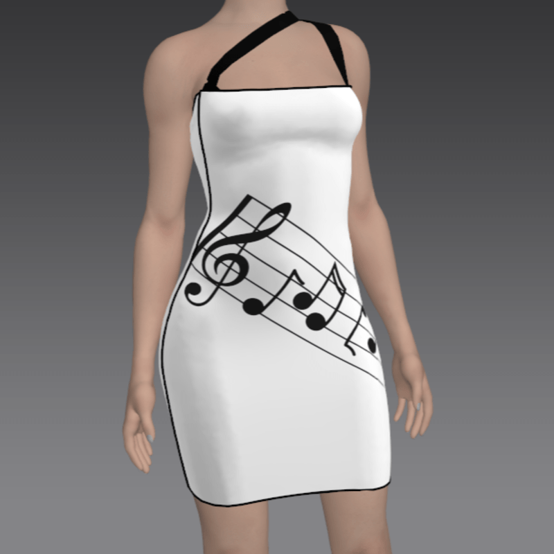 Mini Dress with Music Notes Acpixl