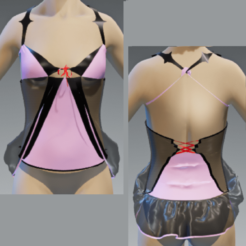Soft Pink Corset cut Cute v401