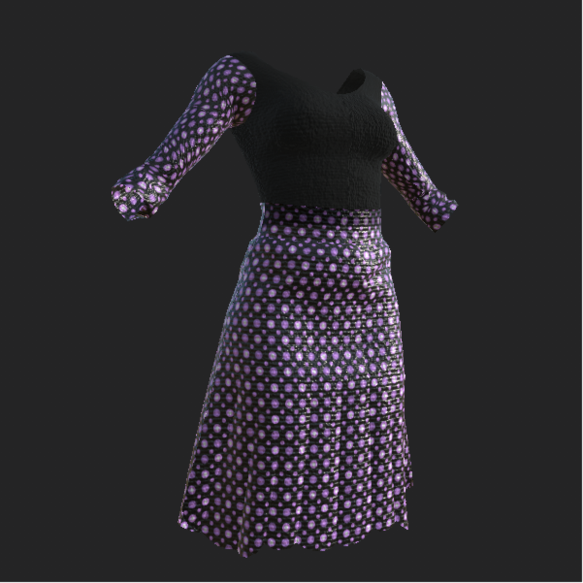 Purple Polkedot Skirt Oufit