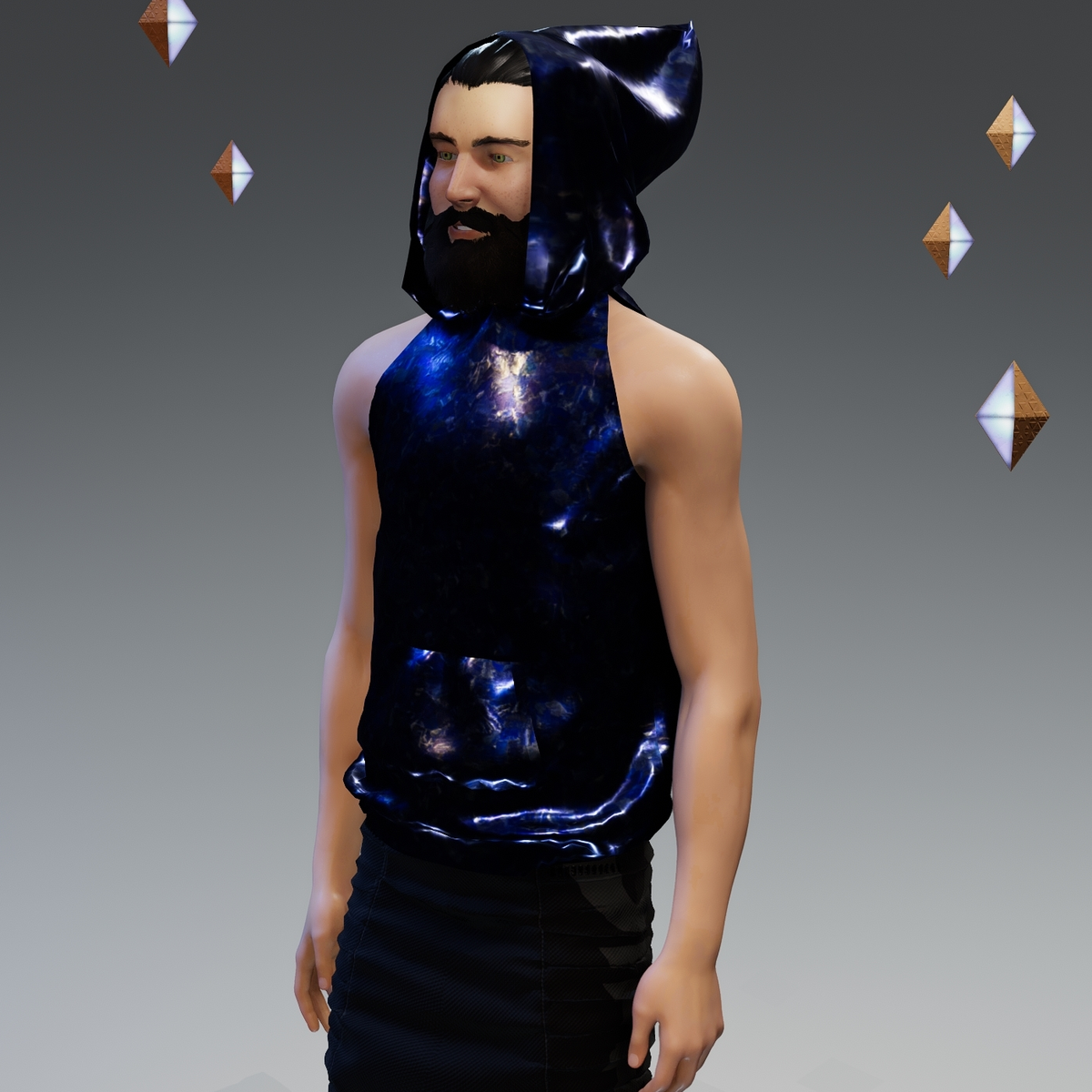 ‘Headspace’ Abstract (μ) Sleeveless Hoodie - Unisex