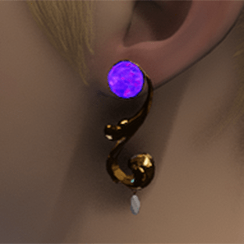 Emissive gold filigree earrings