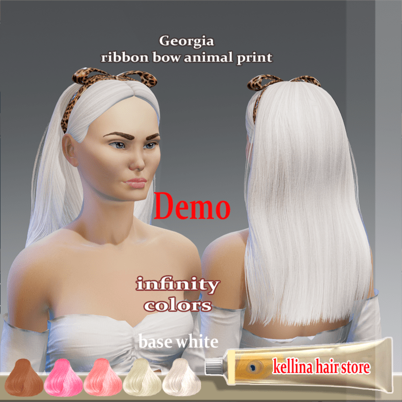 georgia -ribbon bow animal print-infinty colors -demo