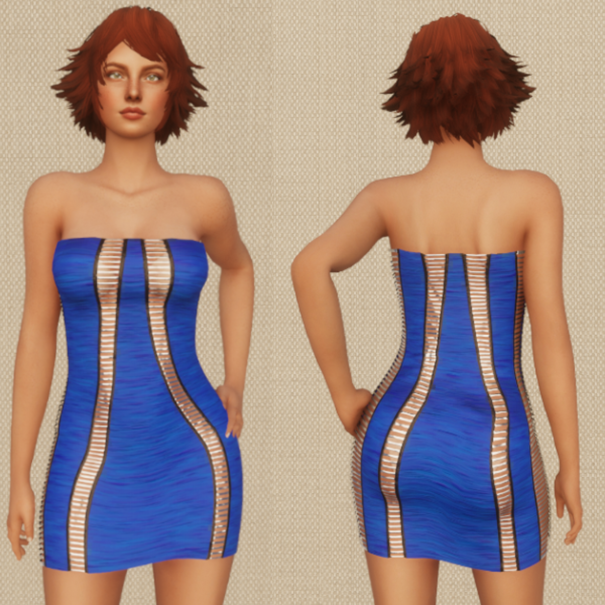 Razor Cut Dress - Blue
