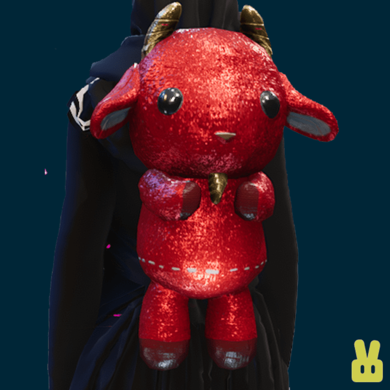 goat backpack - red glitter