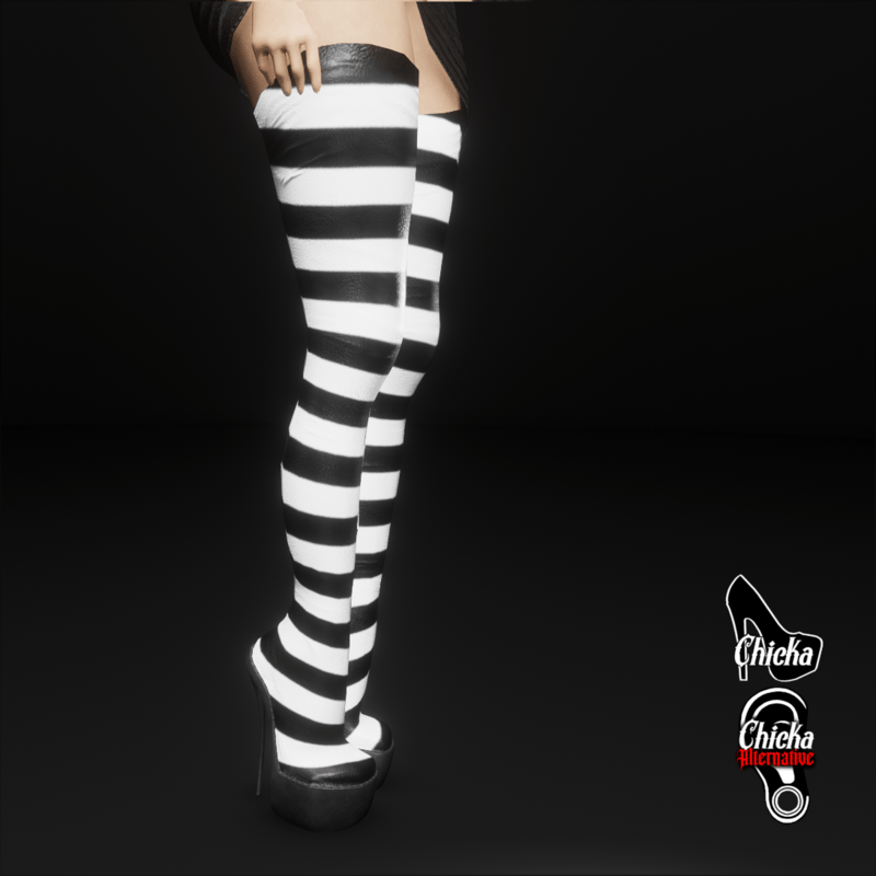 Thigh high boots stripes (CHICKA AVATAR)