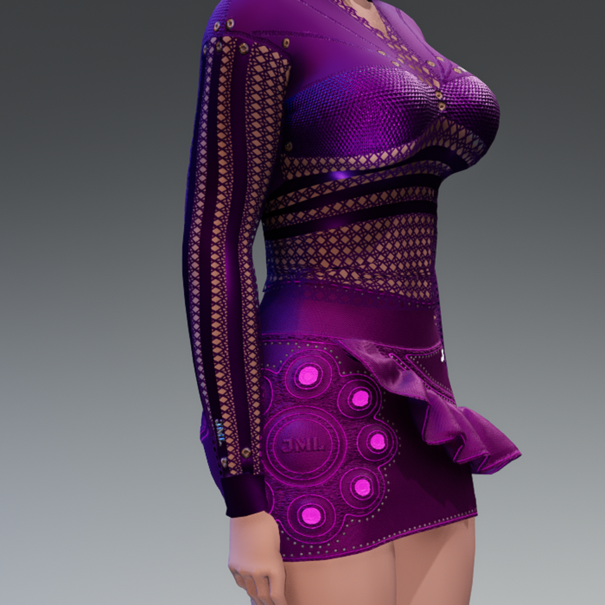 FLO SKIRT_ EMISSIVE VIOLET