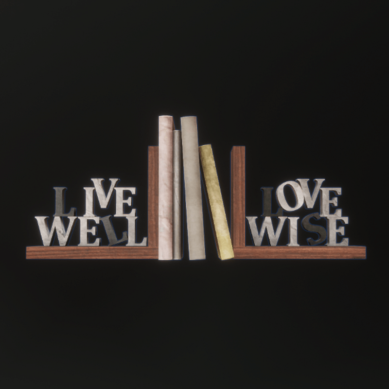 Live Well Love Wise Bookends