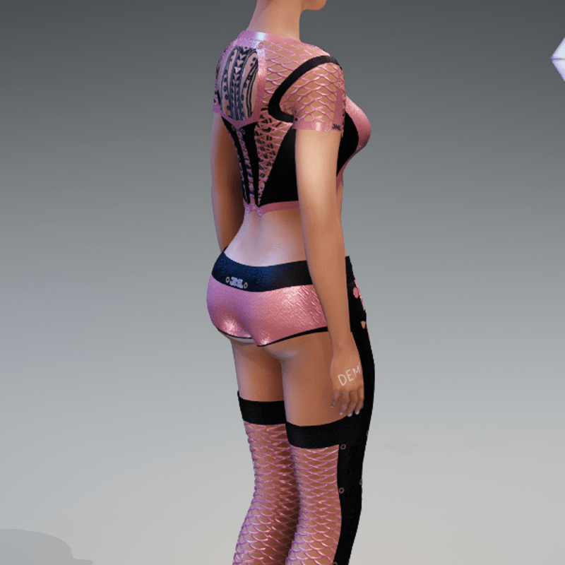 KIBI OUTFIT_ ( top_ SHORTS_ socks_ ) PINK