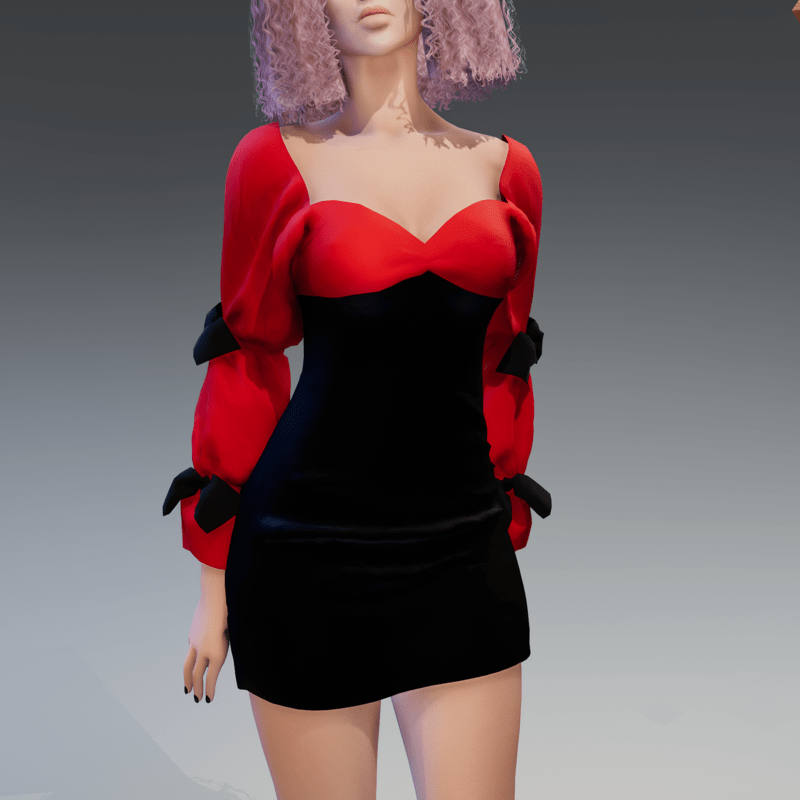 K-Dress with Bows Red