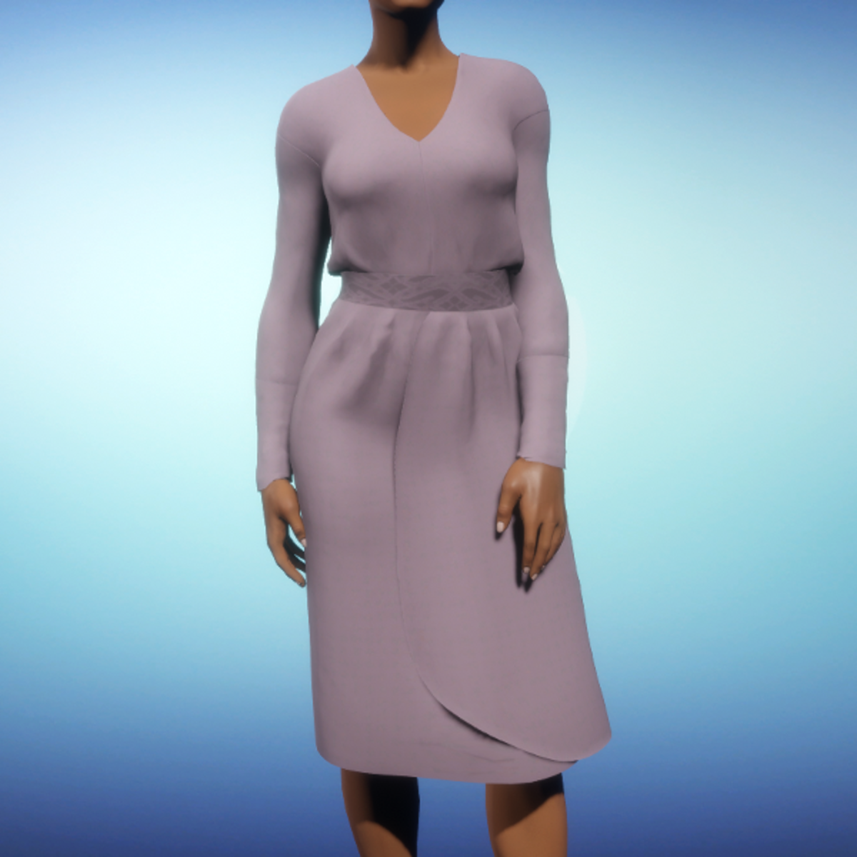 Wrap Knee-length Dress - Pink