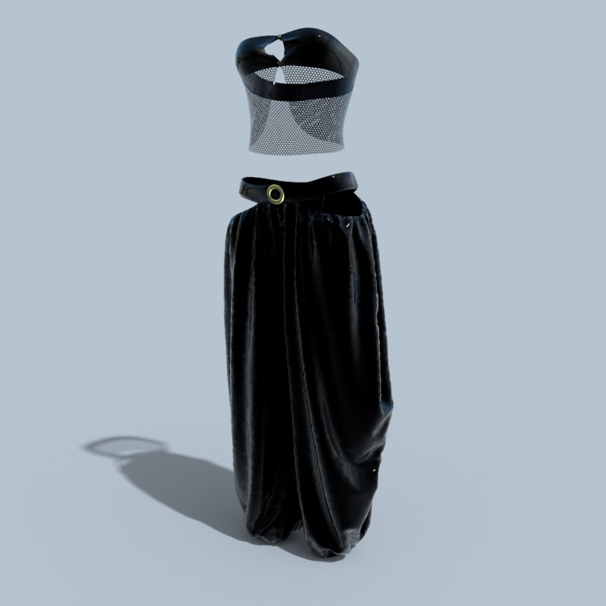 Outfit Orient metallic latex black