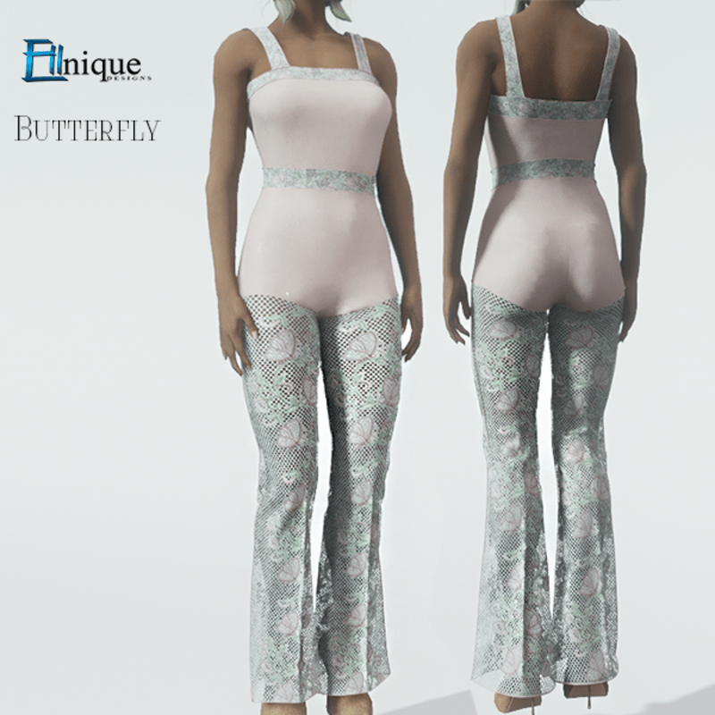 Butterfly Lace Pink Jumpsuit