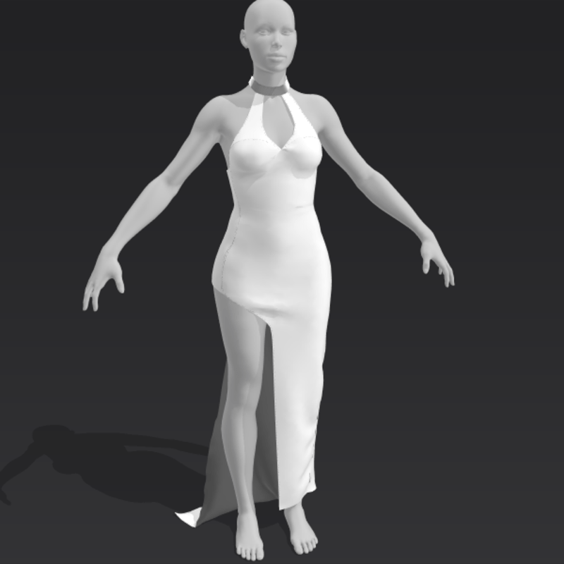 Split Evening Dress - white