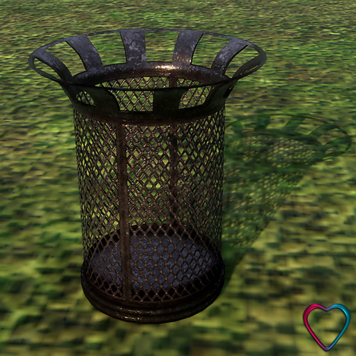 Rubbish Bin with Fishnet