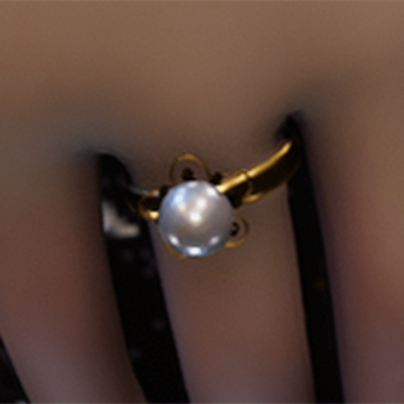 Gold pearl flower ring