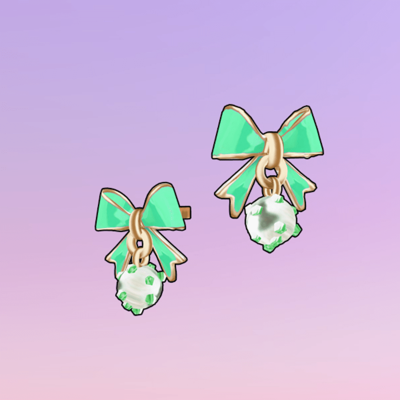 Bow Earrings Green