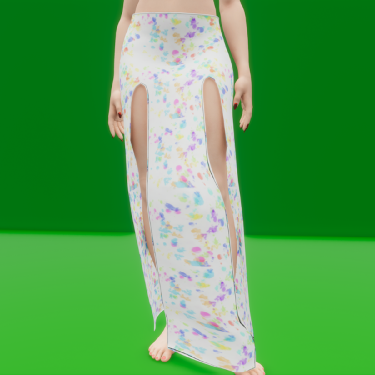 Simple Split Skirt Paint Splatter (TM)