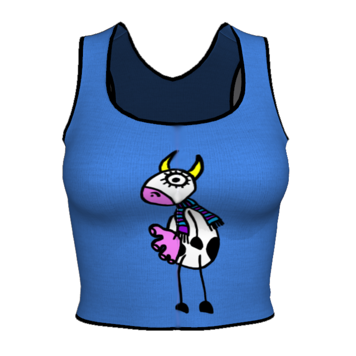 Woman Short T-shirt - Moo1 Blue