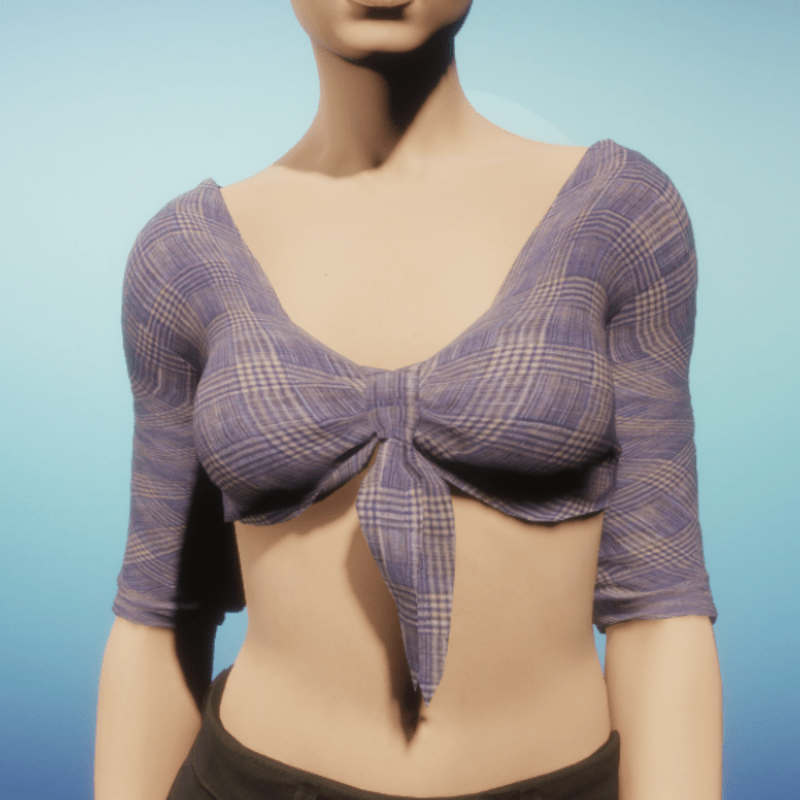 Purple Woven Tied Crop Top