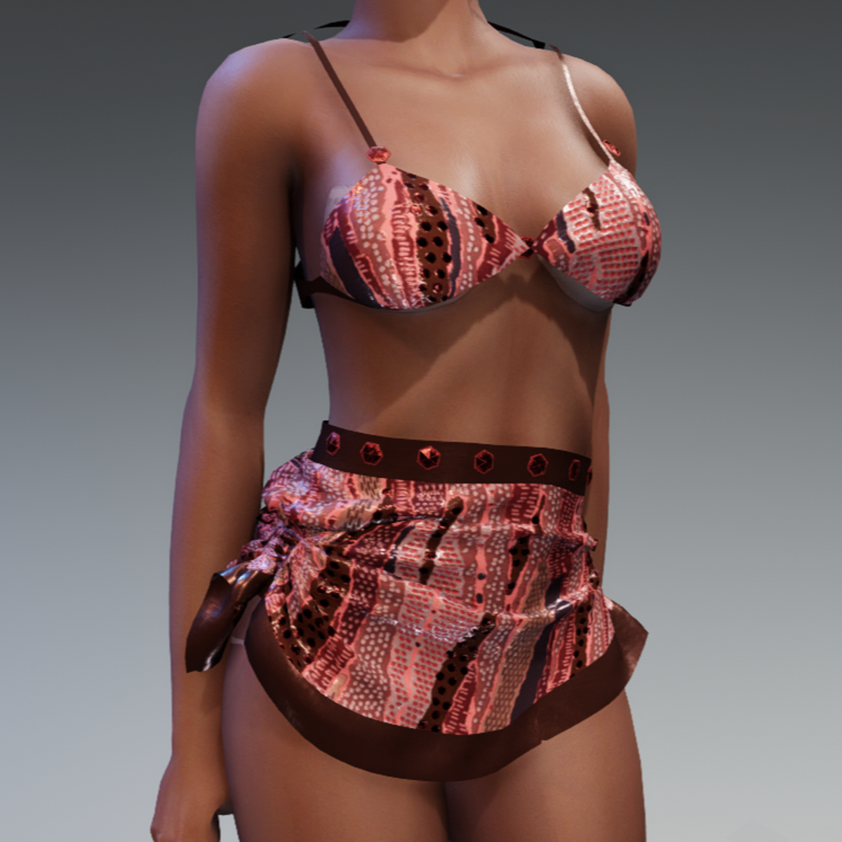 Bikini Top And Skirt Shine