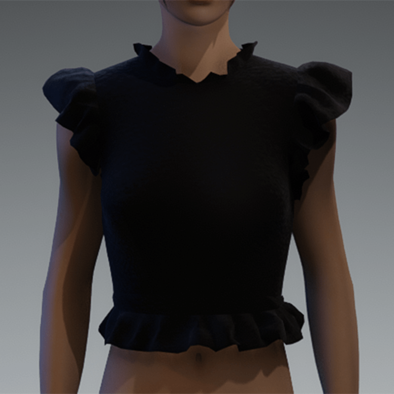 Black ruffled top