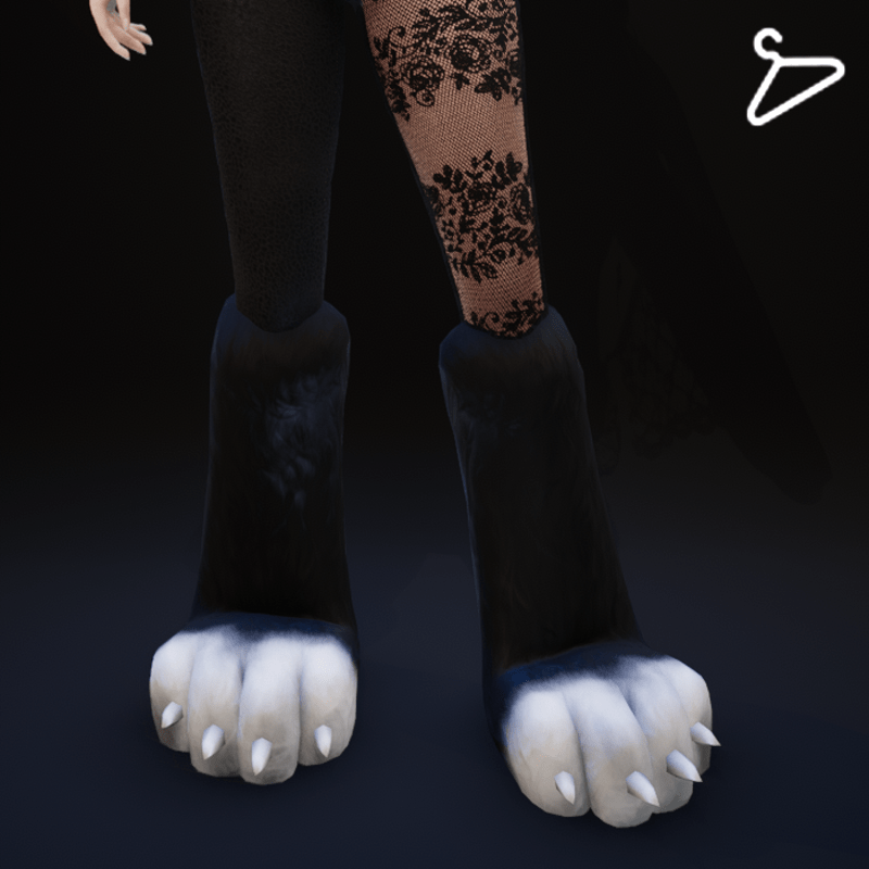 Cat Paw Boots - Black & White