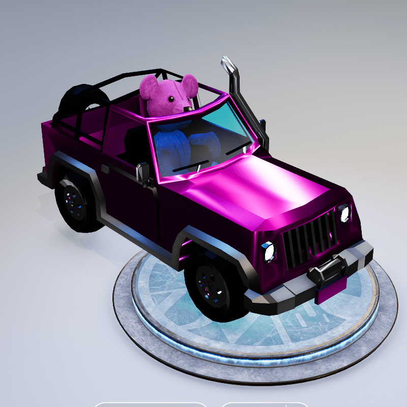 Pink Teddy Car