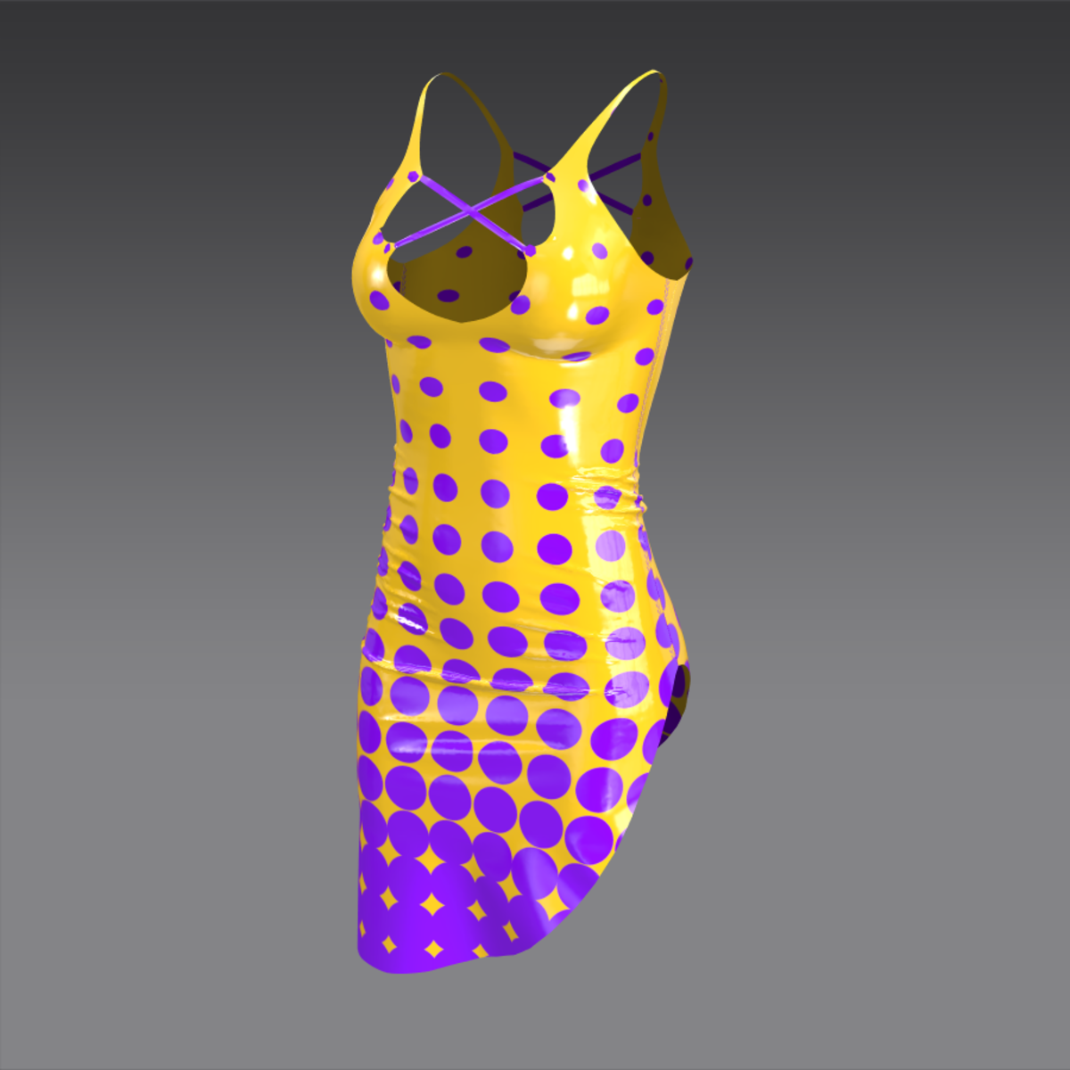 Dress Lara latex dotted purple