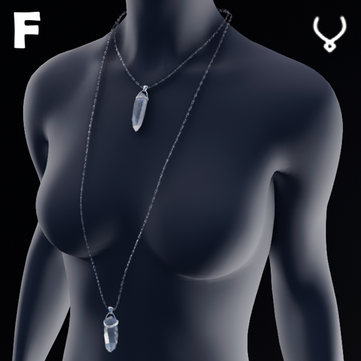 Quartz Double Pendant - F