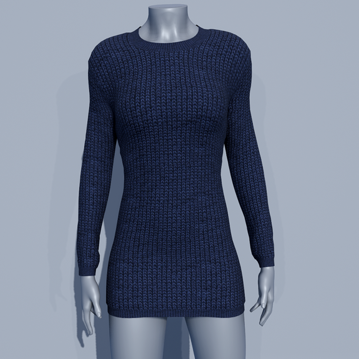 Winter Wool Sweater Pullover - Evening Blue