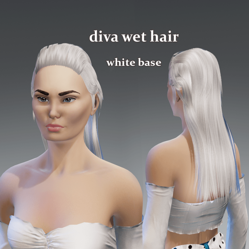diva wet hair -white base