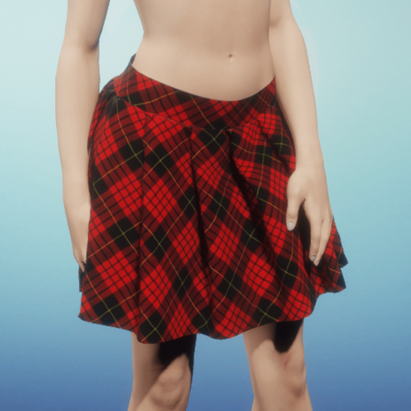 Women's Mini Pleated Skirt in a Plaid Pattern