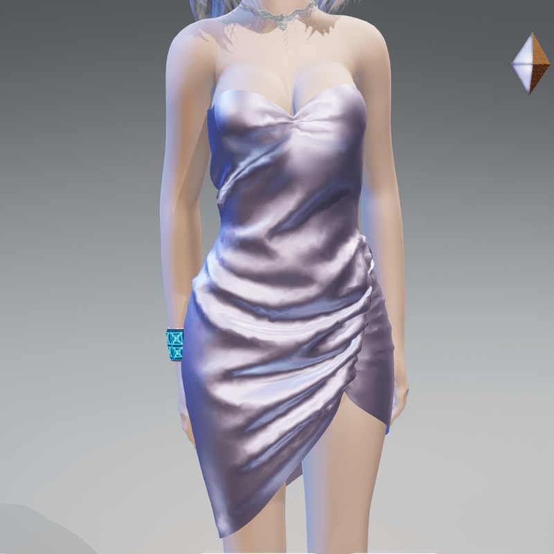 Lilac Side-Drape Cocktail Dress - Female