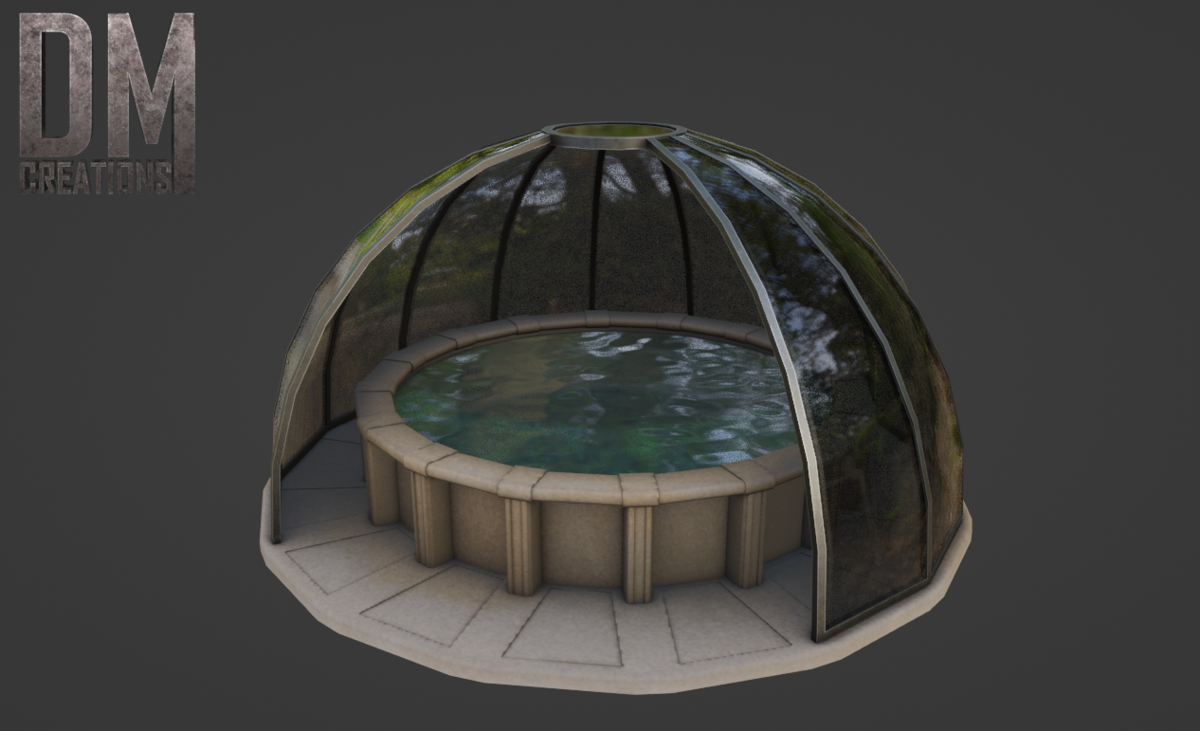 Swimming pool with dome
