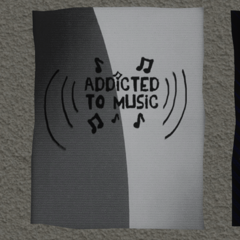 addicted to music wall poster