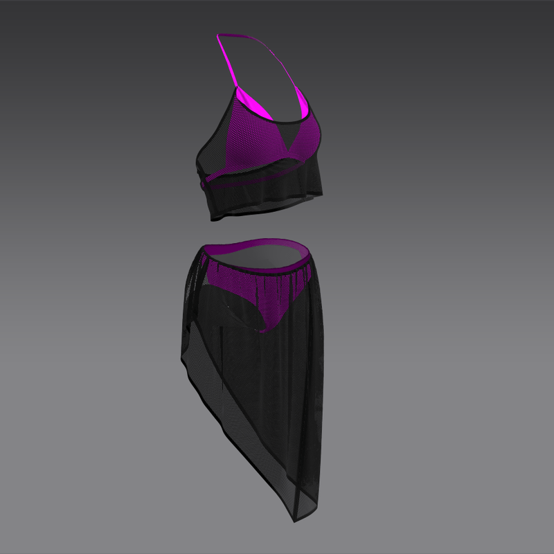 Undies Fishnet pink black