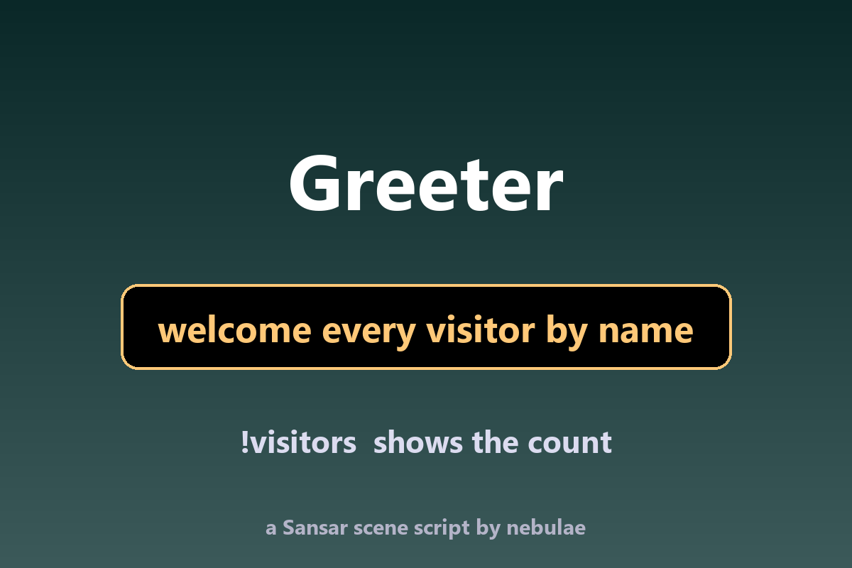 Greeter - welcome visitors by name + visitor counter