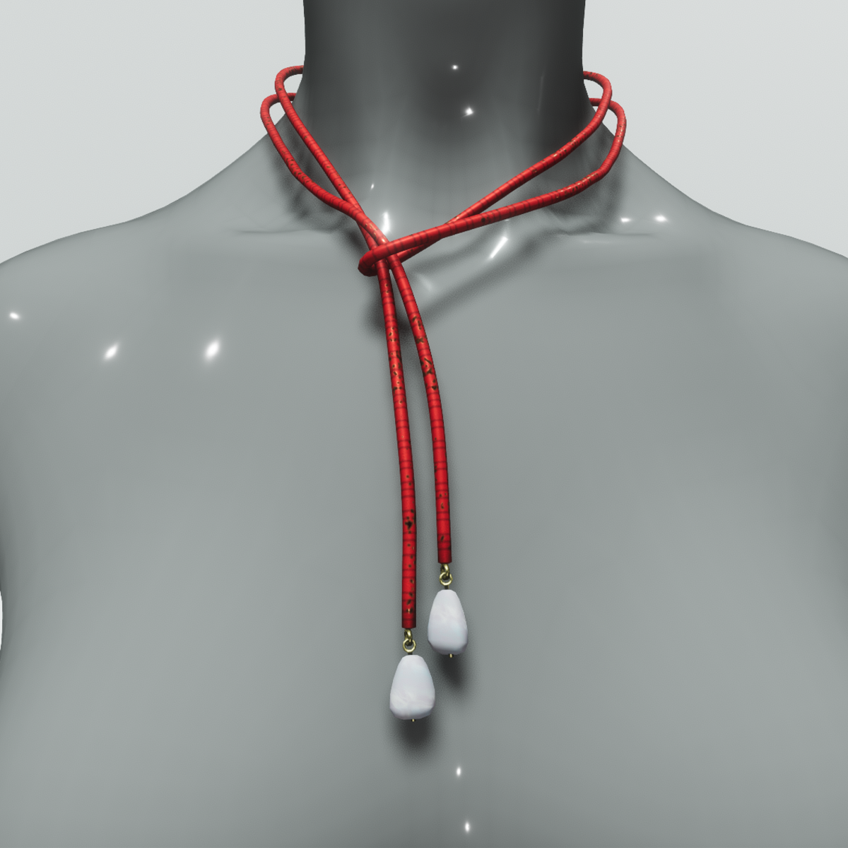 Lariat necklace - red