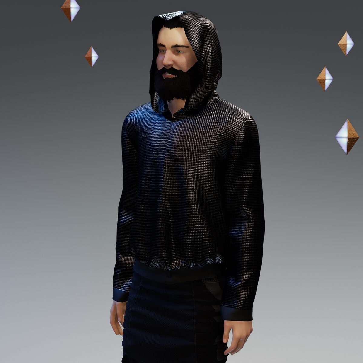 Mesh Fabric Hoodie - Unisex