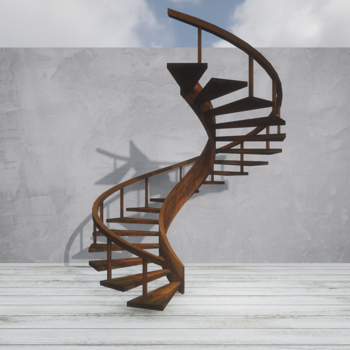 Spiral Stairs Old Walnut L