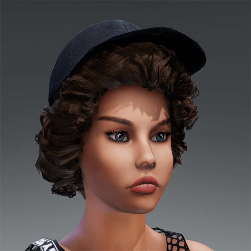 Hair & Baseball Cap Ena BLUE