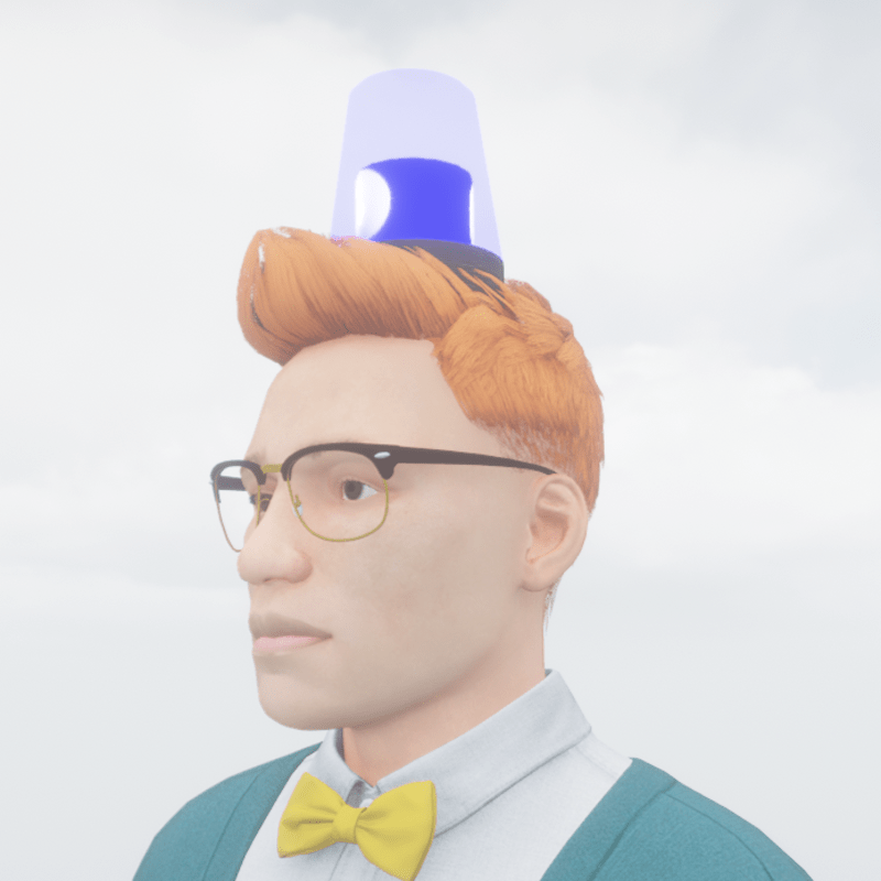 Animated blue rotating beacon light male