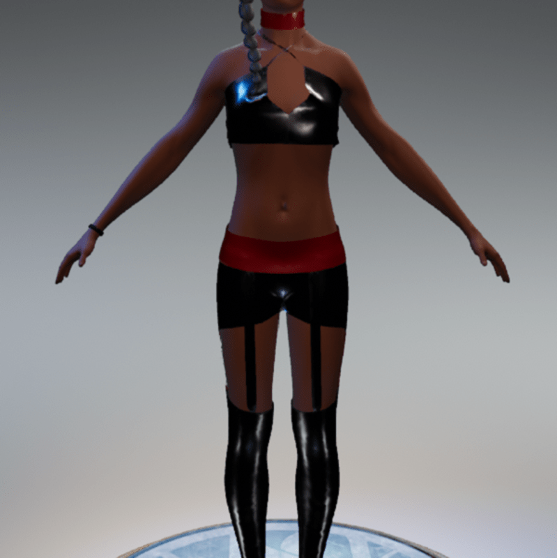 Outfit PVC B-R w collar