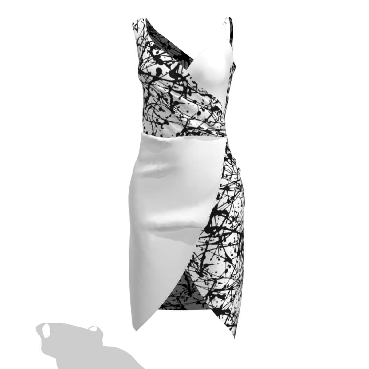 Faux wrap Ink Splatter Dress