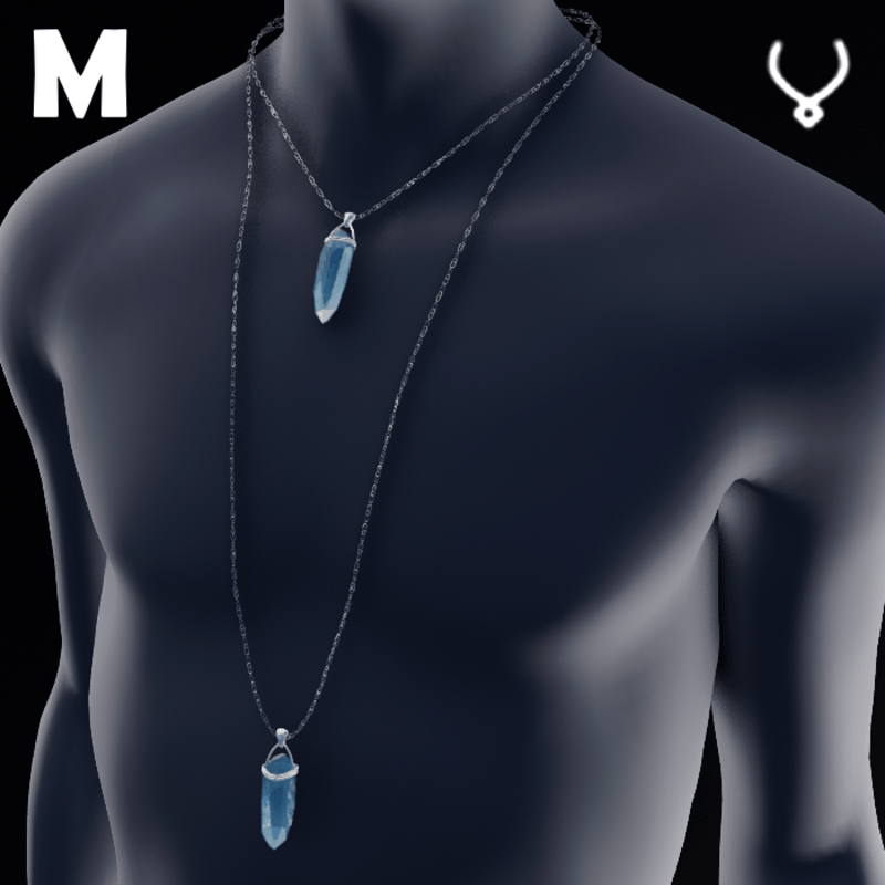 Aquamarine Double Pendant - M