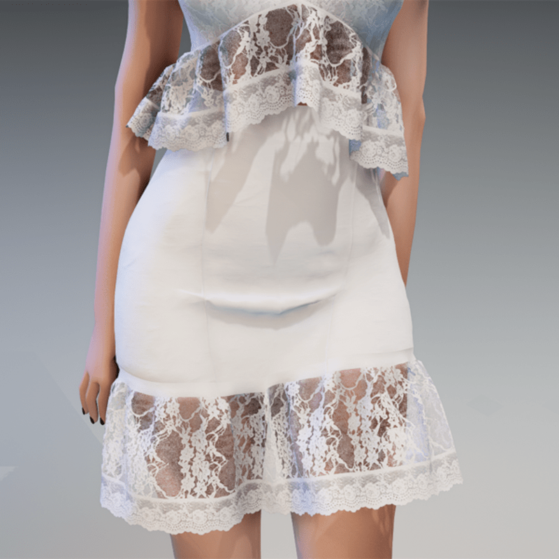 Lace Summer Skirt in White