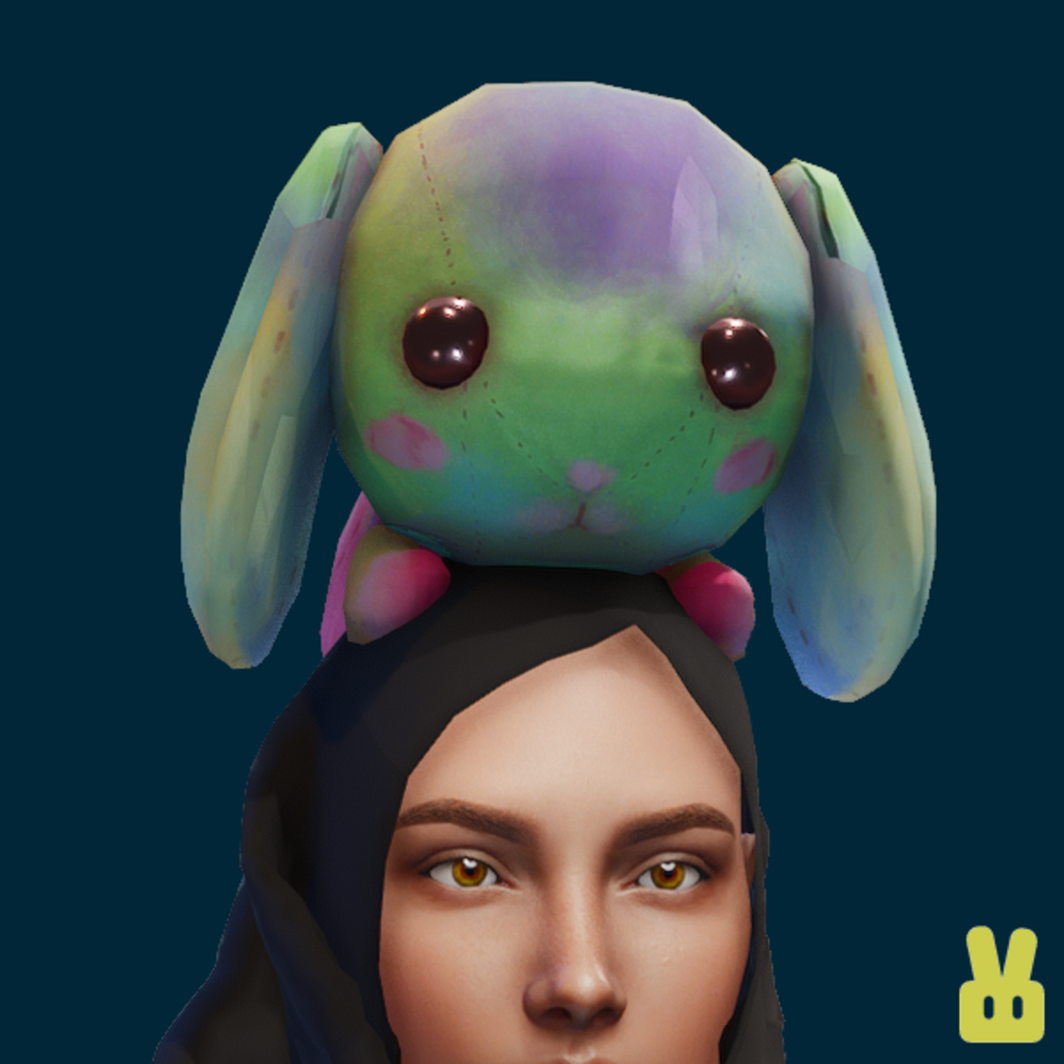 Head Bunny - rainbow