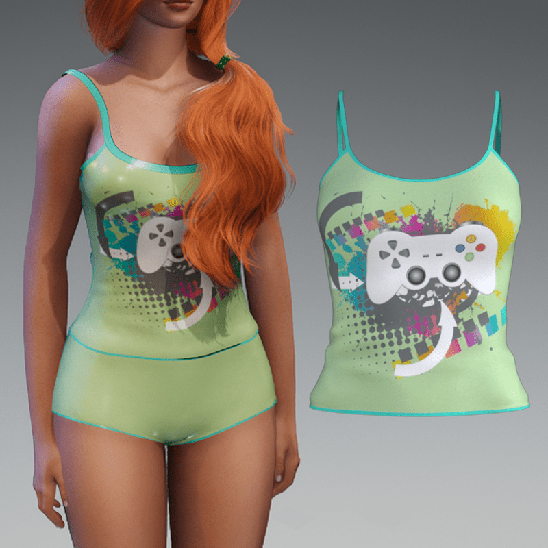 :::LYNX::: Game Girl Pjs - Top